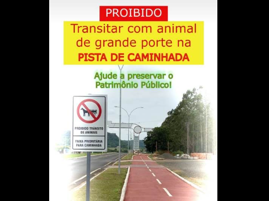 Imagem de compartilhamento para o artigo Prefeitura de Figueirão pede que população não caminhe com animais de grande porte em ciclovias da MS Todo dia